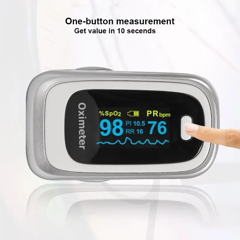 Finger Pulse Fingertip Oled Oximeter SPO2 PR PI RR Blood Oxygen With Respiratory Rate Oximetro De Pulsioximetro Dedo with case