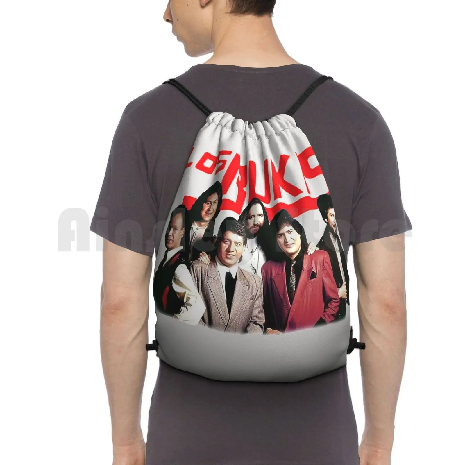 Los Bukis Backpack Drawstring Bag Riding Climbing Gym Bag Los Bukis Marco Antonio Solis Mexican Mexico Music Mexican Pop