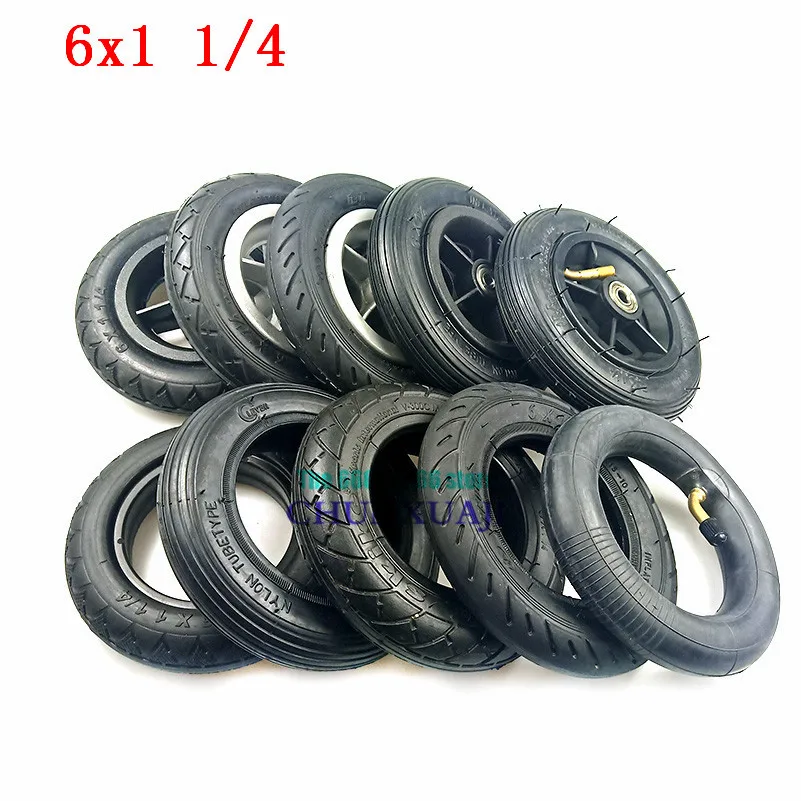 6x1 1/4 solid or Pneumatic wheel tyre fits many gas electric scooters and e-Bike 6 inch tire inner tube 6x1.25 solid wheel tyres