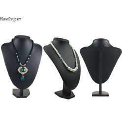 Jewelry Necklace Earring Display PU Black Leather Bust  Model Bust Show Jewelry Stand  Jewelry Window Shelf Exhibition