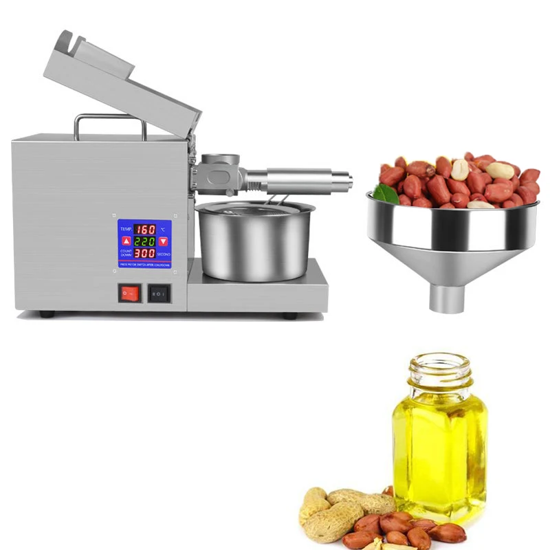 950 واط المنزلية النفط الصحافة التلقائي ارتفاع معدل استخراج النازع التحكم في درجة الحرارة الفولاذ المقاوم للصدأ النفط الضغط سعة 5L