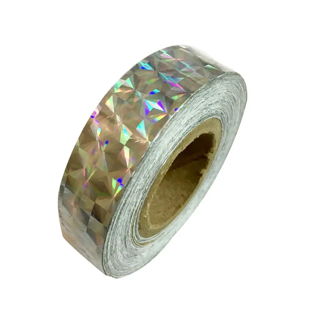 Washi Tape 1.2cm x 18m Square Glitter Holographic Prism Lure Tape for Gift Packing