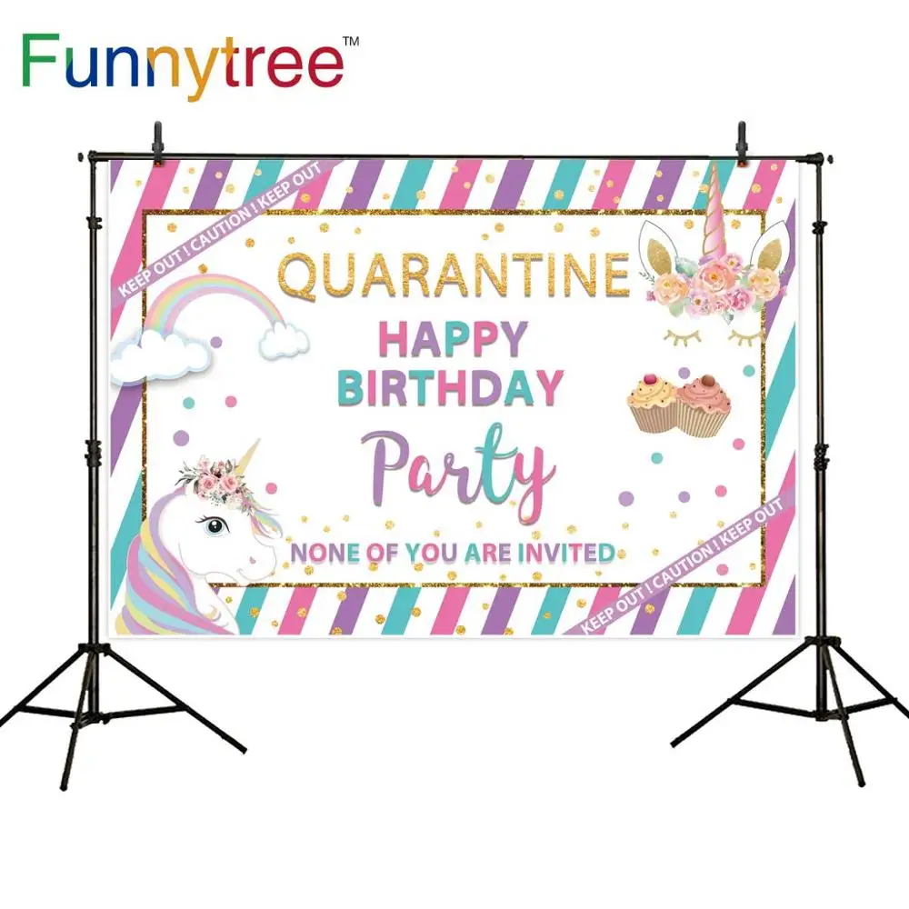 Funnytree 사진 배경 검역 없음 당신은 초대 생일 베이비 샤워 파티 배경 photophone photocall 장식