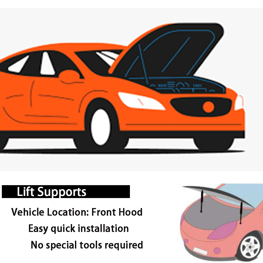 High quality For Nissan Murano Z50 Sport Utility Front Hood 2003-2007 Carbon Fiber Gas Struts Damper Lift Support 14.65 inches