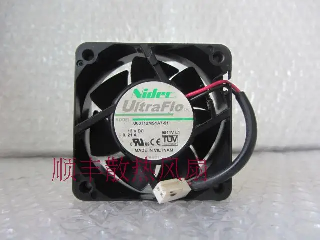 

Nidec U60T12MS1A7-51 Server Cooling Fan DC 12V 0.21A 60x60x25mm 2-Wire