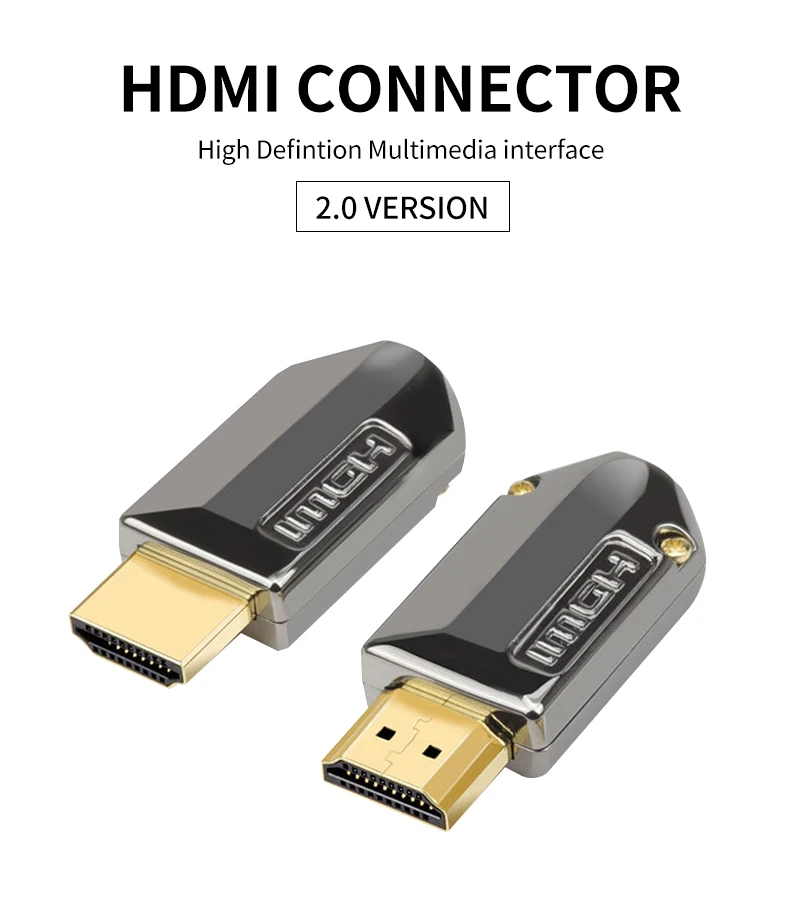 2PCS HDMI-compatible metal hoods HDMI connector male interface DIY  DIY HD Cable Connector Computer TV Plug