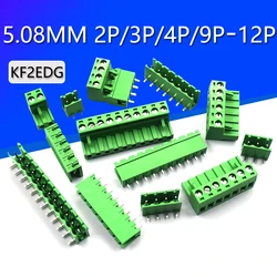 5Sets 5.08 Pcb Screw Terminal Block 2/3/4/5/6/7/8Pin Straight Curved Needle Terminal Plug Type 300V 10A 5.08mm Pitch Connector