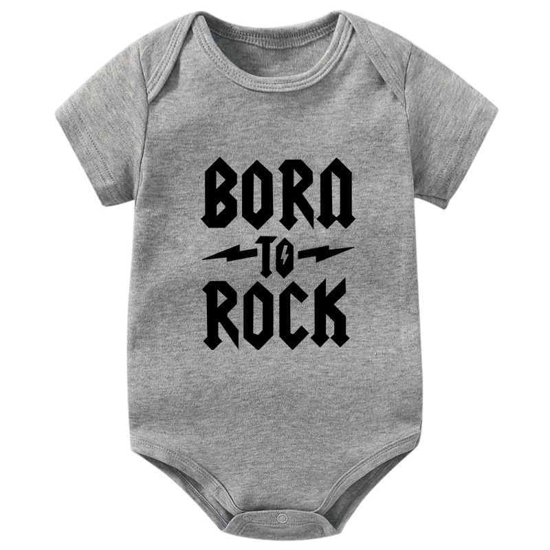 Born To Rock Newborn Baby Bodysuit Short Sleeve Cotton Baby Boys Girls Clothes Jumpsuit Infant Outfit Baby Body Rock Onesies