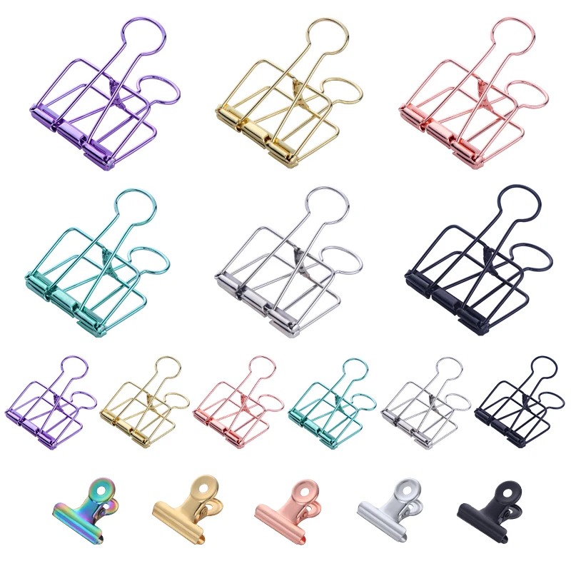 

5Pcs Metal Clips Kitchen Utensils Matt Salt Snack Milk Powder Bag Clip Gold Tone Metal Office Document Binder Clips Black Purple