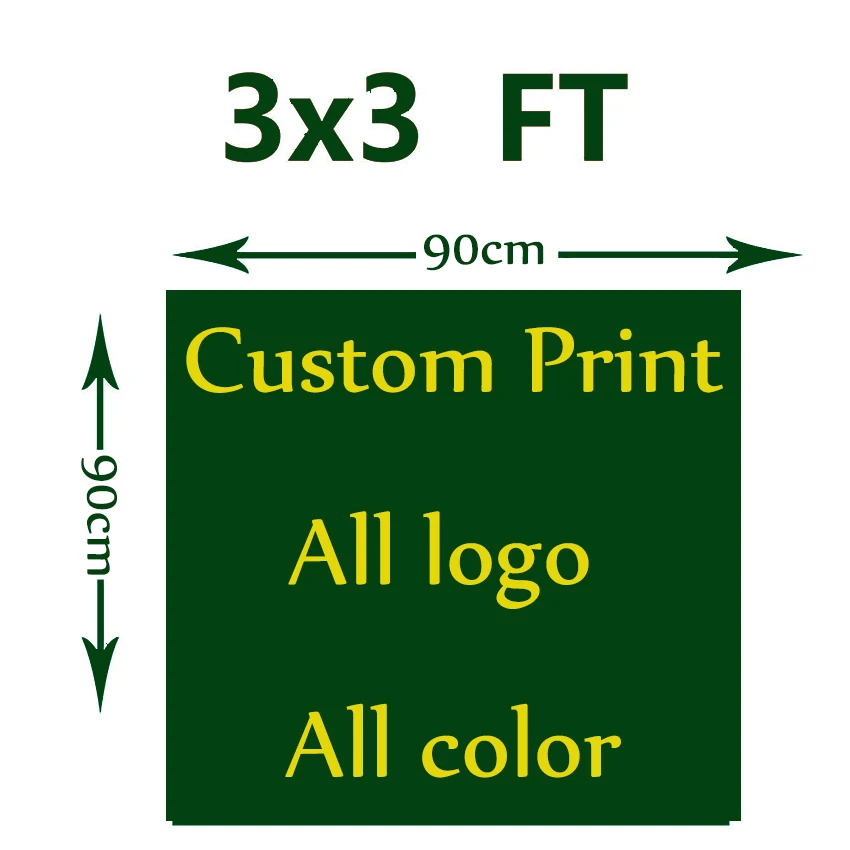 

Custom Print 90x90cm Large Flag For Outdoor Advertising Promotion National 3x3FT Banners Events Activities