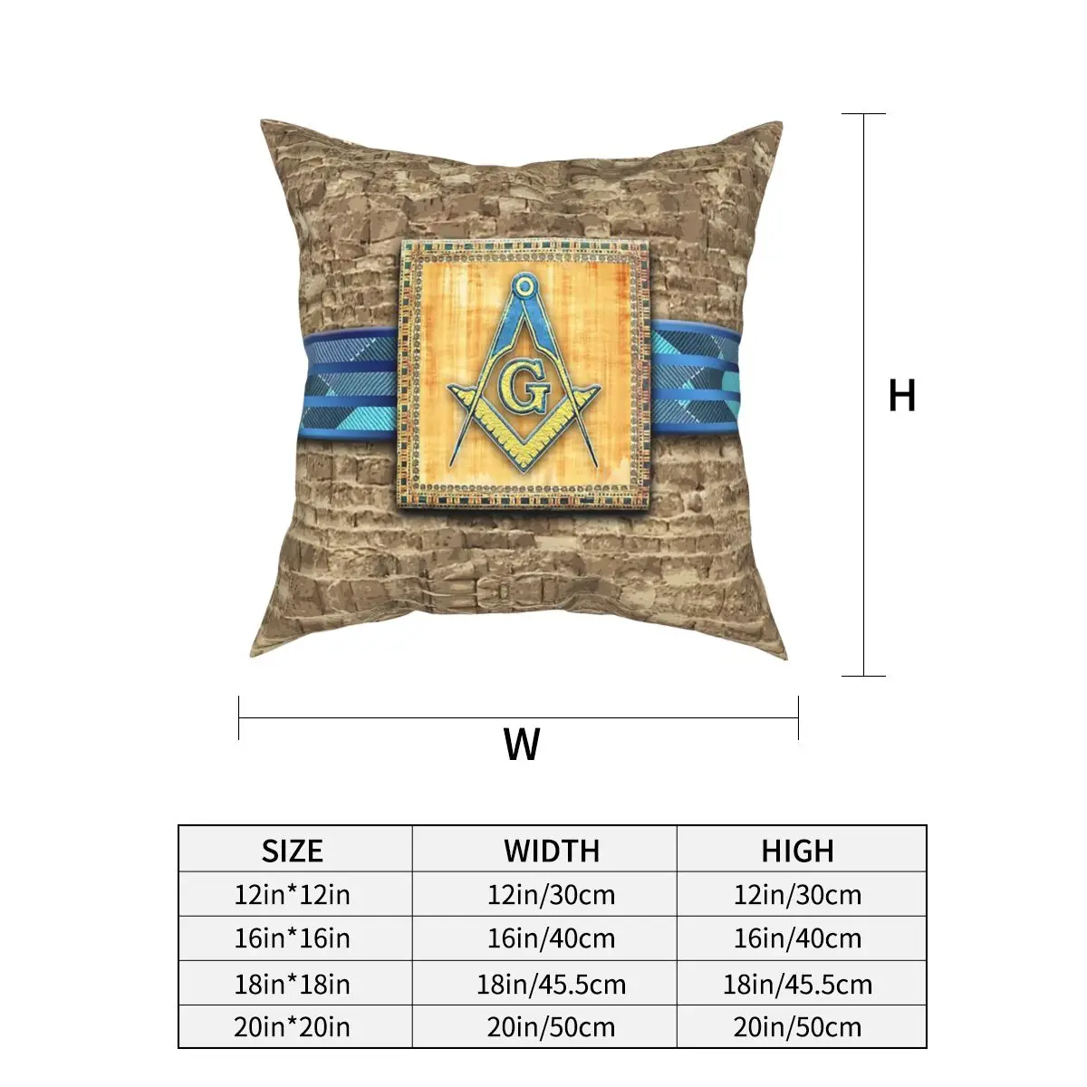 Egyptian Pyramid Square Compass Square Pillow Case Polyester Decorative Pillow Masonic Mason Freemason 45*45cm Pillowcase