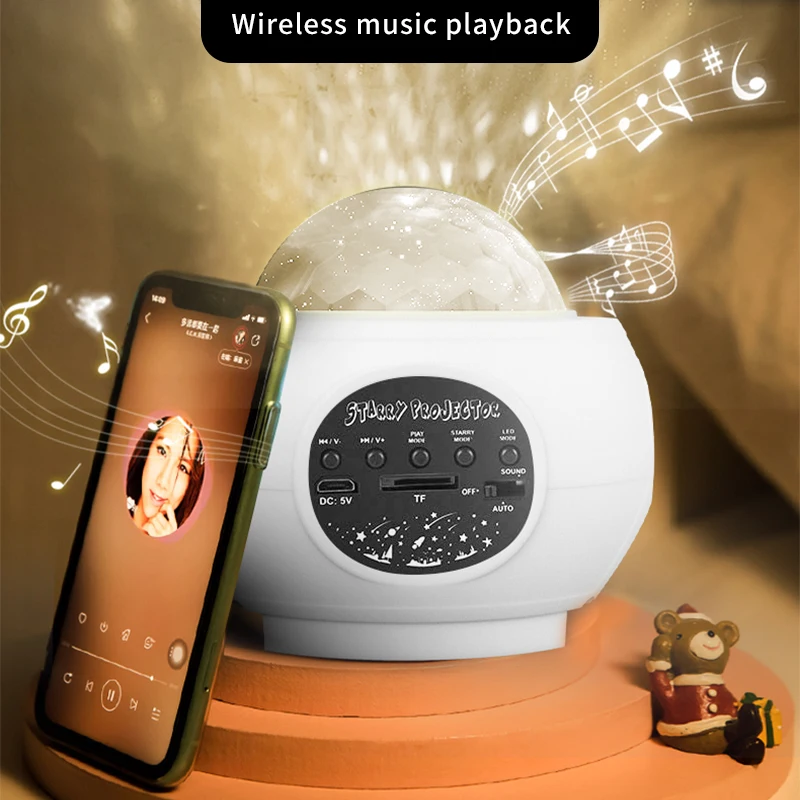 Yufan Bluetooth Connected Baby Night LIght  Change with Rhythm of Music Remote Control White Color USB LED Lamp