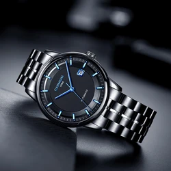 Fashion Black MIYOTA Movement Automatic Watch Top Brand Men Mechanical Wristwatches Stainless Steel Waterproof Zegarek Męski