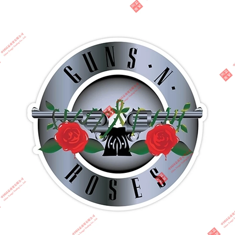 Personalized Guns N Roses Sign Badge Brand Car Sticker Motorcycle Decals Laptop Trolley Case RV Wall Stickers PVC Vinyl Stickers