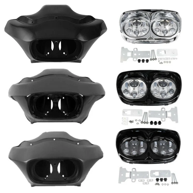 

Inner & Outer Fairing 5.75'' Dual Headlight For Harley Touring Road Glide FLTR 1998-2013 LED Motorcycle