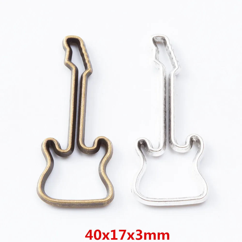 

25 pieces of retro metal zinc alloy guitar pendant for DIY handmade jewelry necklace making 7220