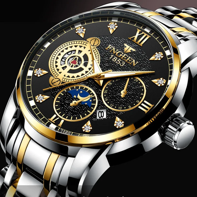

Fashion Men's Watch Top Brand Luxury Watch Quartz Clock Calendar Gold Watch Men's Waterproof Clock Suitable for Men
