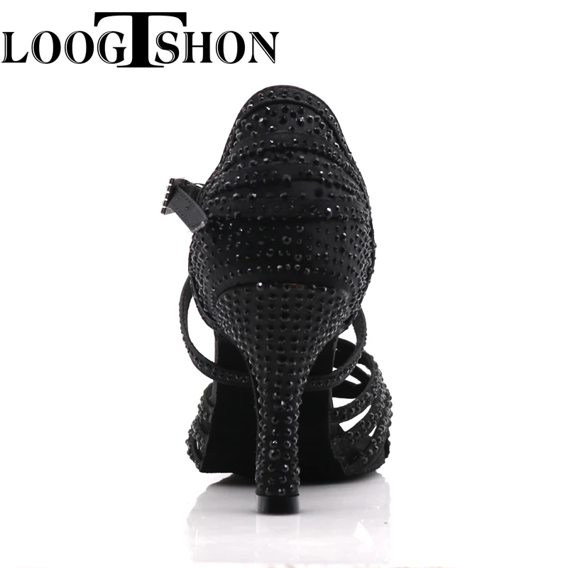 Loogtshon Dance Shoes for Women Ballroom Latin shoes Ladies Modern Tango Dancing Performance Shoes Salsa Sandals 7.5CM Heel