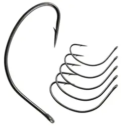 50-1000 PCS Wide Gap Hook Sea Fishing Hooks 1/0#-8/0# Barbed Carbon Steel Fishhook Walleye Bait Hook