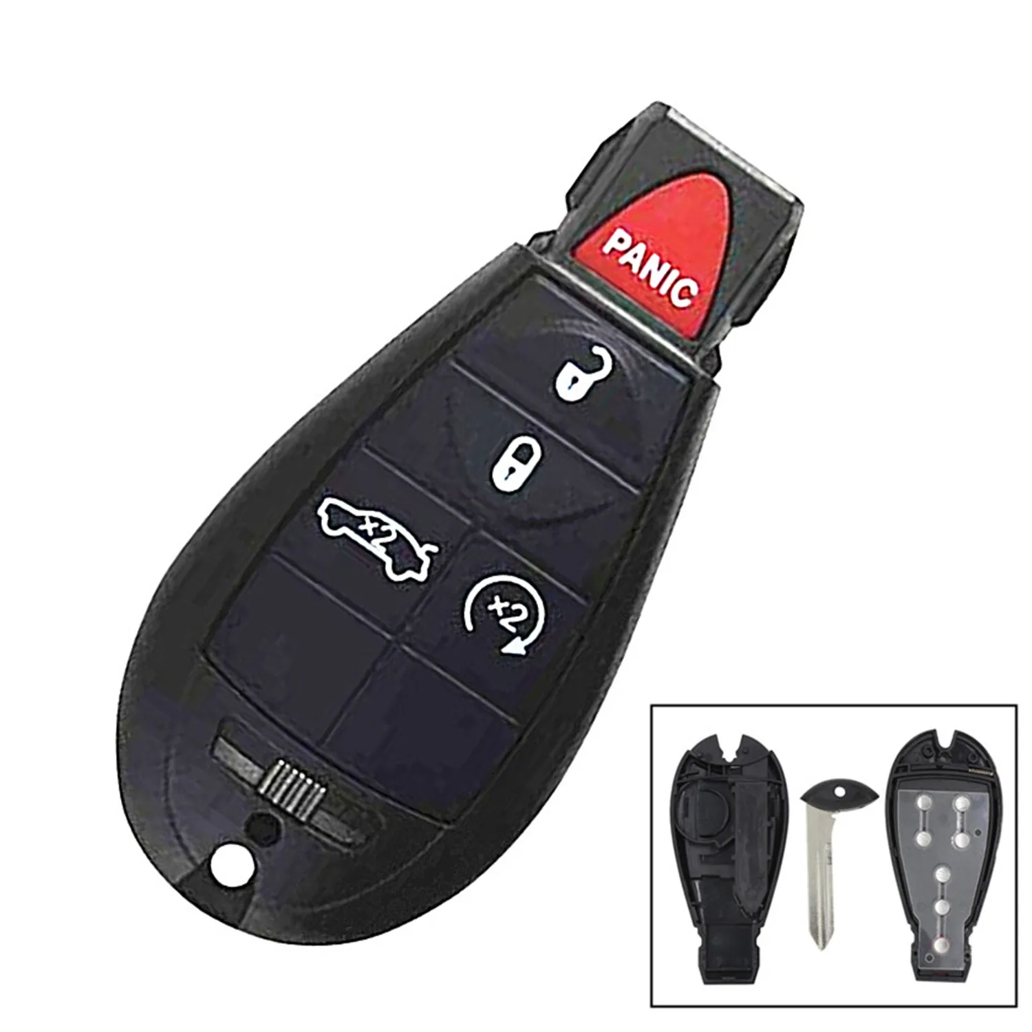 

WFMJ for Chrysler 300 Dodge Challenger Charger Magnum Keyless Remote 5 Buttons Smart Key Holder Case Shell Fob