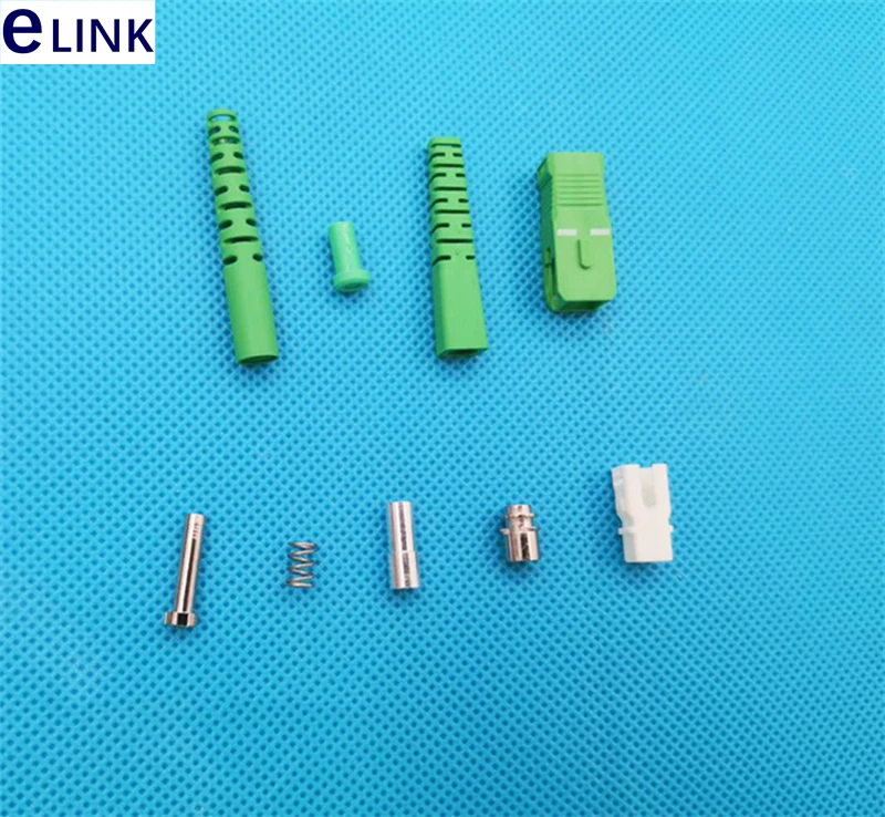 مجموعة موصل ألياف SC لكابل الإسقاط غير مجمعة سدادة معدنية SM MM ، OM3 ، OM4 2.0*3.0 FTTH SC ملحقات موصل 1000