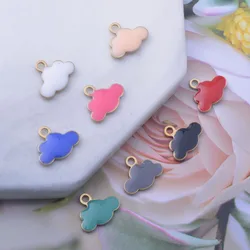 30pcs 10*7mm Copper Both Side Enamelled Cloud Mini Charms Bracelet Accessories