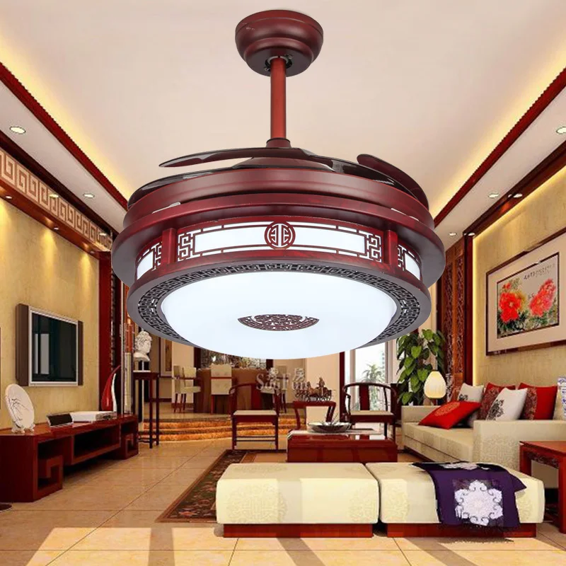 BRIGHT  Ceiling Fan Lights With Remote Control Invisible Fan Blade Fan Lighting Decorative For Home Living Room Bedroom