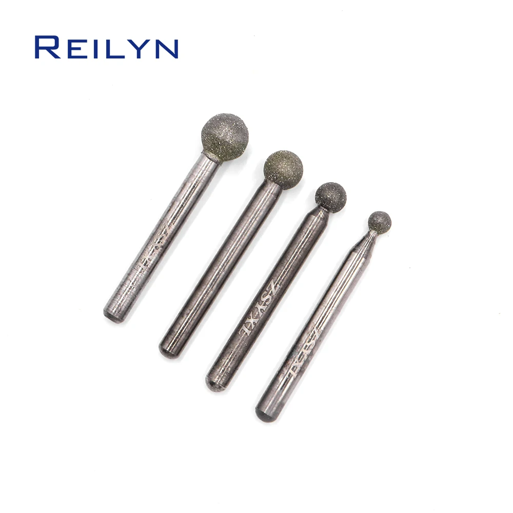 

Reilyn Round Head 6mm Shank Ball Point Grinding Head Emery Diamond Grinding Bits 120# Jade Stone Polishing Bits 1Pc