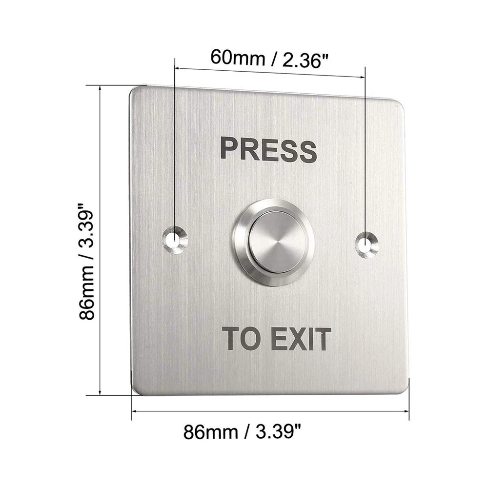 Door Exit Button Release Push Switch Stainless Steel Switch Push Release Alloy with for Home Access Control Lock System control