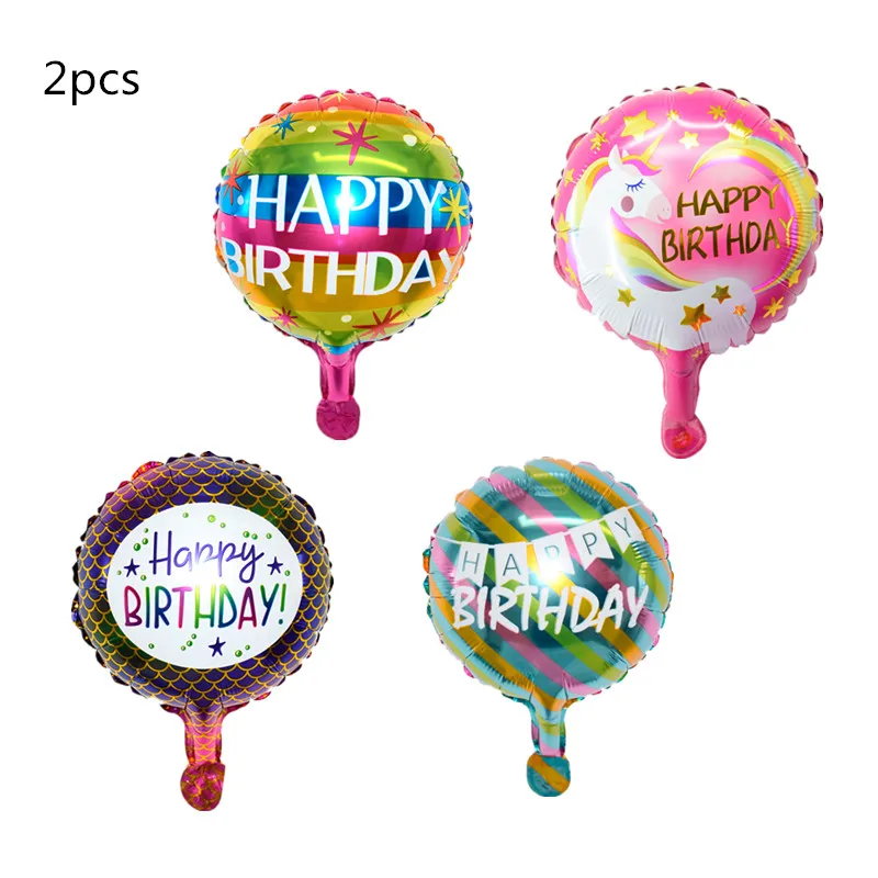 

2pcs10inch round happy birthday letter aluminum film balloons wedding children toys party venue decoration