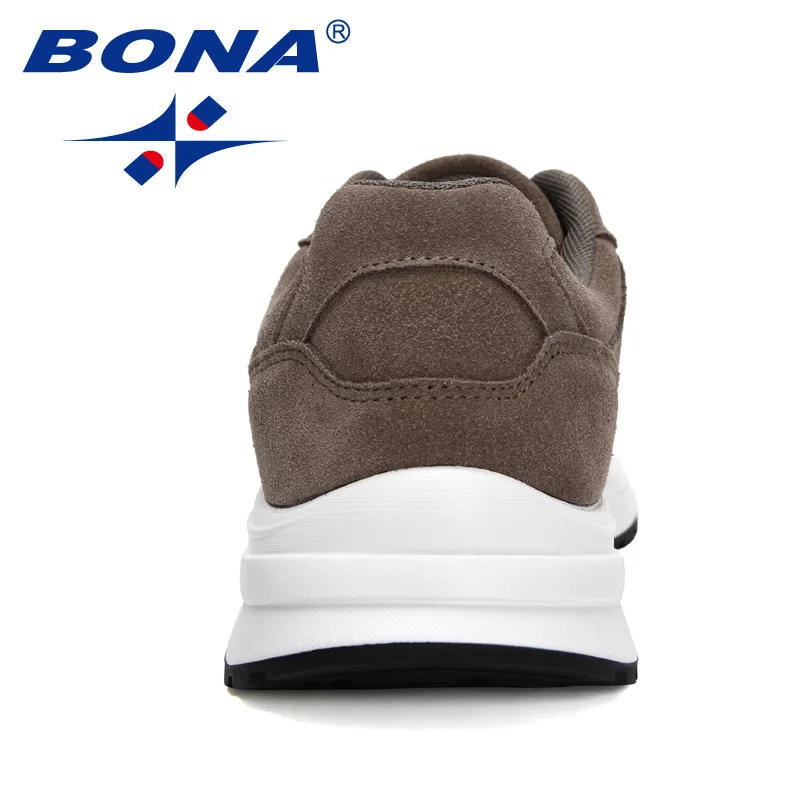 BONA 2021 New Designers Suede Running Shoes Men Casaul Sneakers Light Breathable Man Vulcanized Shoes Jogging Walking  Footwear