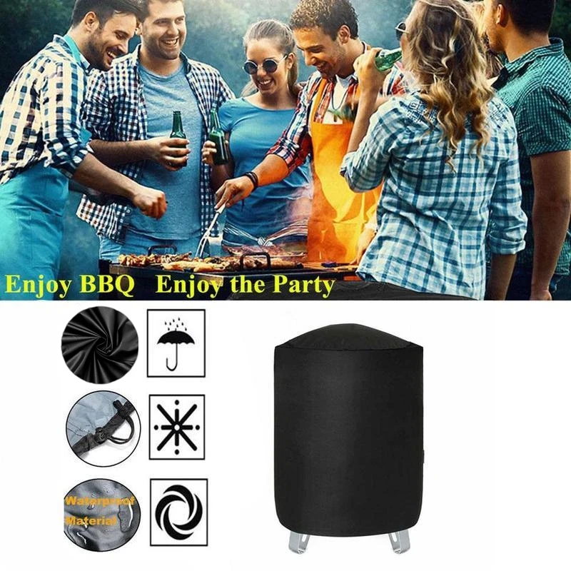 Waterproof Round Grill Cover for Webber, Outdoor Barbecue Cover, Rain and Dust Protective, Bbq Grill