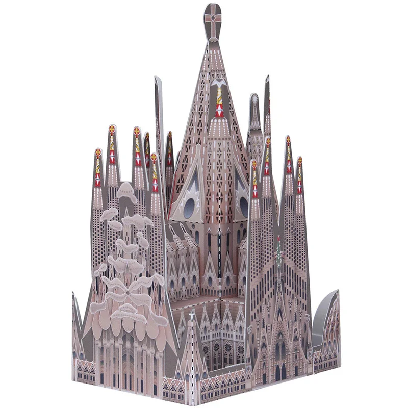 สเปน Sagrada Familia พับ Mini 3D กระดาษ House Papercraft DIY Art Origami อาคารเด็กผู้ใหญ่ Craft ของเล่น QD-134