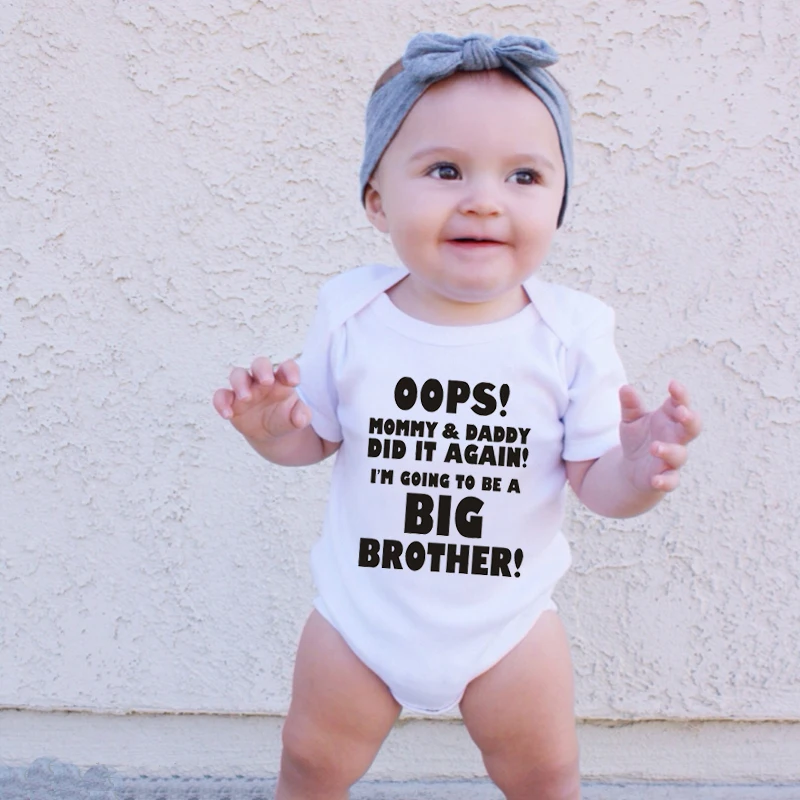 

I Am Going To Be A Big Brother Letter Print Cute Unisex Baby Rompers Cotton Newborn Boys&Girls Baby Outfits Clothes