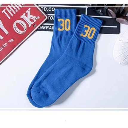 No30 Thirty Thick Sport Crew Man Socks Digital Number Point Guard Golden State US Team 2021 Stephen Curry Basketball Player Star