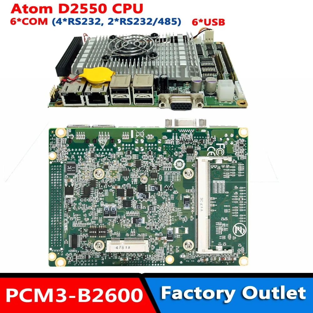 6*COM Atom D2550/N2600 CPU PCI-104 Industrial 3.5‘’SBC Embedded Motherboard