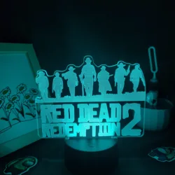 Red Dead Redemptions 2 LOGO Game Figure Arthur Morgan 3D Lamps Led RGB Night Lights Cool Gift Bed Room Table Colorful Decoration