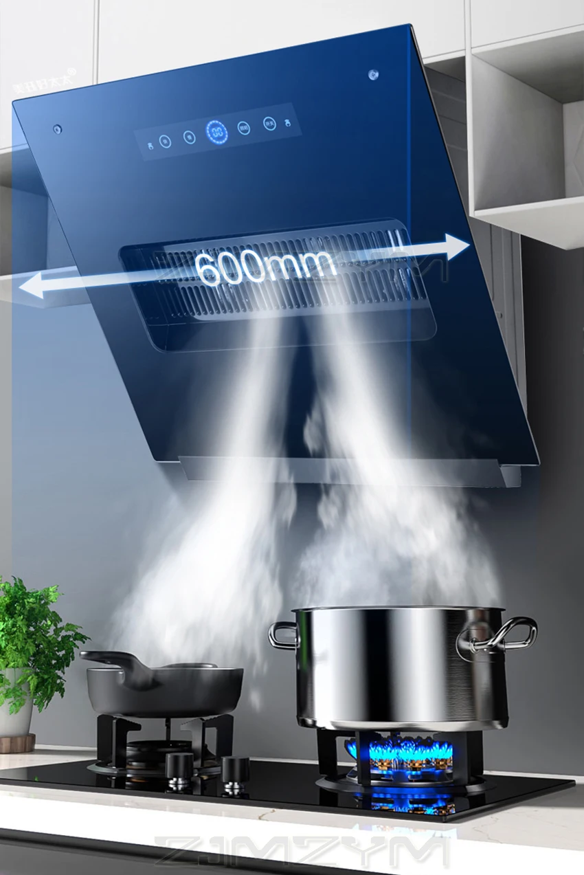 Campana extractora montada en la pared para el hogar, campana extractora de 50/55/60cm, estufa pequeña, succión lateral, limpieza inteligente, Ventilación de 220V