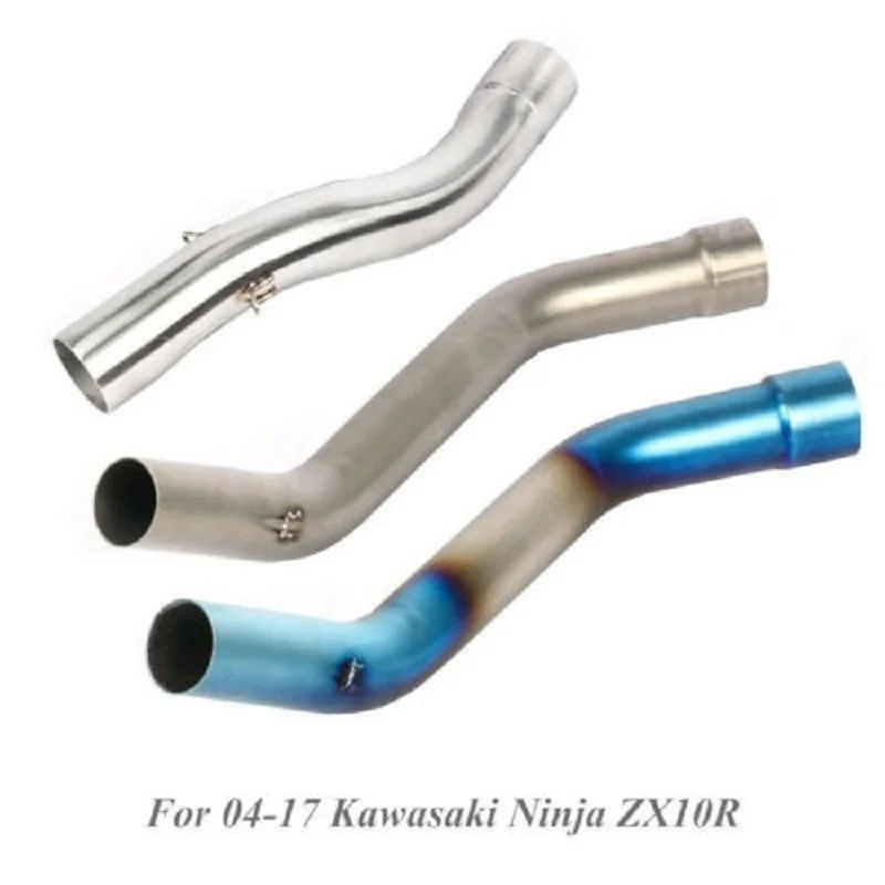 

51mm Motorcycle Mid Exhaust For 04-17 Kawasaki Ninja ZX10R Escape Tube Link Connet Pipe Stainless Steel Dirt Bike