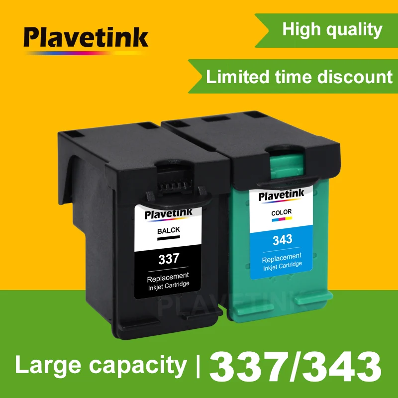 Plavetink 337 343 Ink Cartridges Compatible for hp337 hp343 with HP Photosmart 2575 8050 C4180 D5160 Deskjet 6940 D4160 C4150