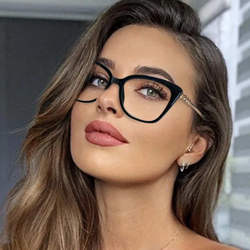 

Feishini Cute Lovely Cat Eye Glasses Frame Women Square Fashion Blue Light Blocking Glasses Female Eyewear Frame oculos de sol