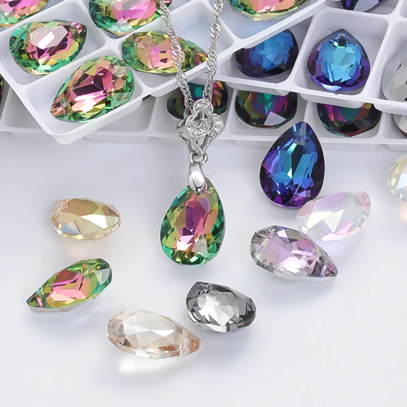 6x9mm Shiny Glass Pendants K9 Glass Crystals Rhinestone Jewelry Making Accessories Earring Making Stones10 pieces