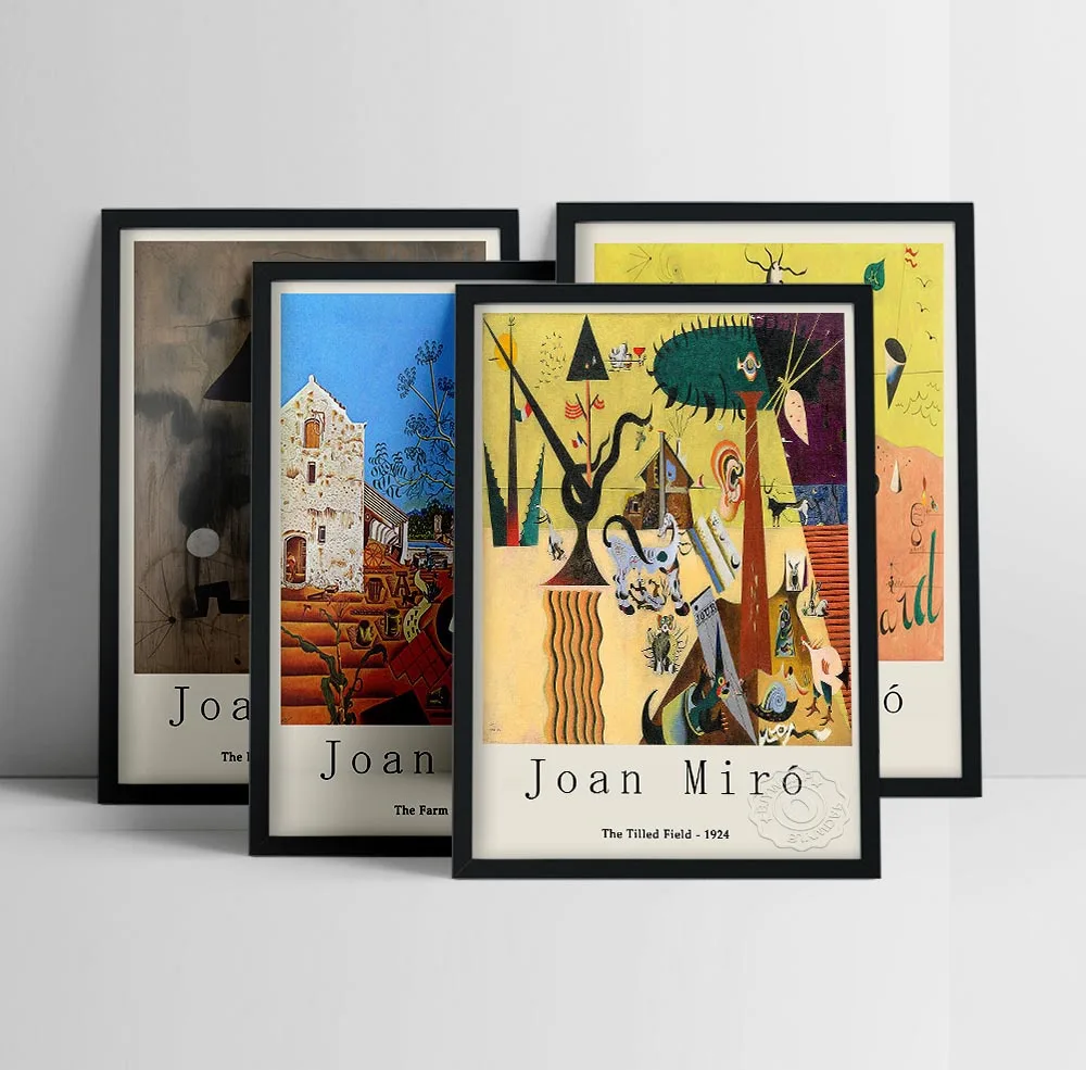 

Joan Miro Exhibition Vintage Abstract Poster Famous Canvas Painting Picture Mid Century Modern Prints Home Wall Art Decor