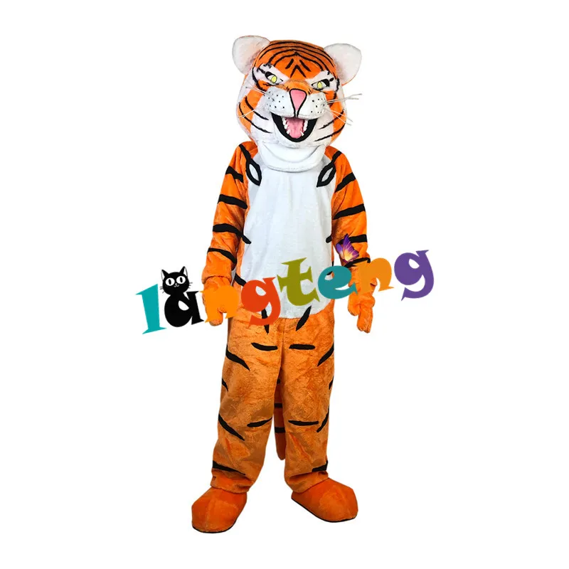 1027 Orange Tiger Wildcat Adult Cosplay Animal Cartoon Mascot Costumes For Holiday