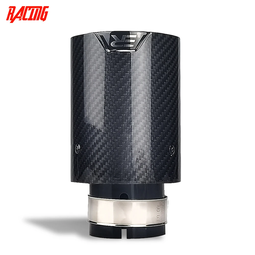1 Piece ER Performance Exhaust Tips Carbon Fiber Black Stainless Muffler Tail Tips Car Accsesories Nozzle Muffler For Modify