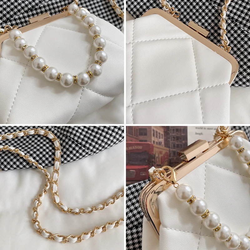 Women\'s Party Clutch Wedding Crossbody Bag Totes Stylish Pearl Clip Bag 2021 Evening Handbags Shoulder Bags Summer Beach Bag