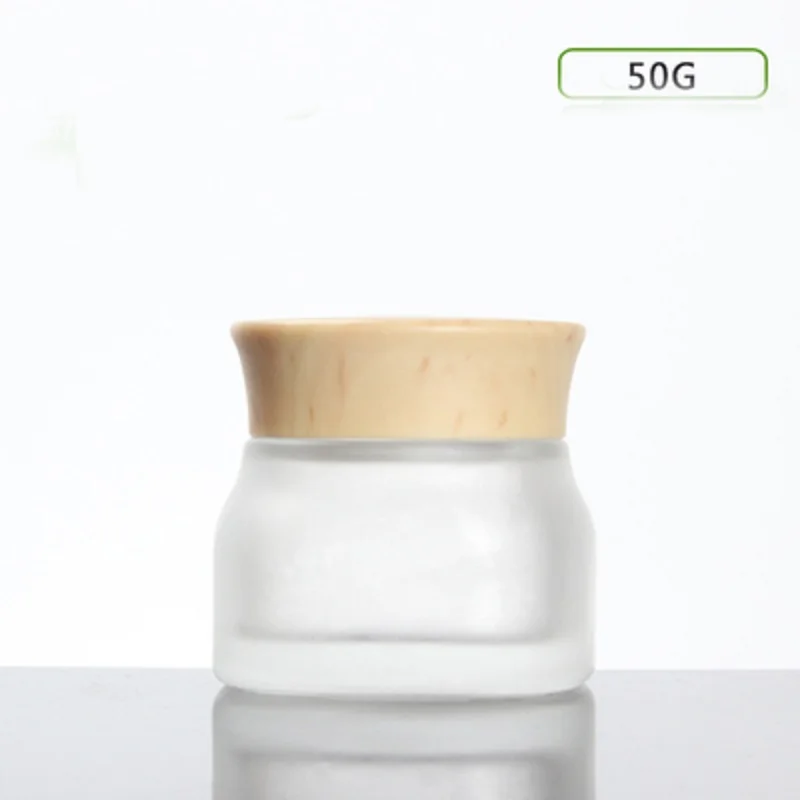 50G 1.7FL OZ square shape frosted glass bottle for night day cream/mask/eye serum/essence/moisturizer/ skin care  packing