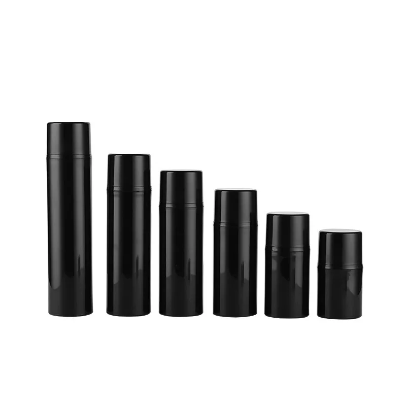 Airless Bottles Black PP Face Cleanser Vacuum 30/50/80/100/120/150ML Container Travel Lotion Cream 20pcs Airless Pump Bottles