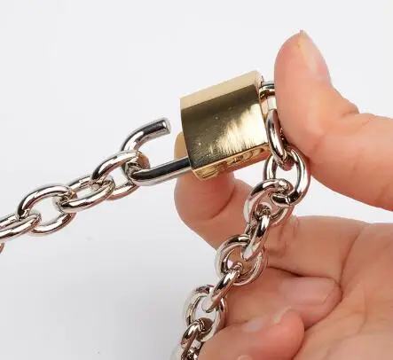 Cool Punk Gothic Men Women Unisex Chain Padlock Lock Choker Metal Link Chains Collar Necklace
