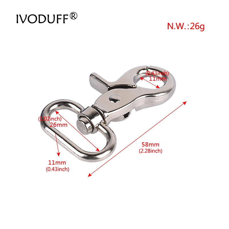 5xHeavy Duty 1 pollice girevole Spring Eye Snap Trigger Clip Hook moschettone per borsetta